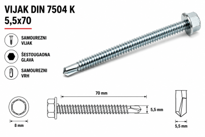 VIJAK DIN 7504 K 5,5x70